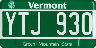 VT license plate YTJ930
