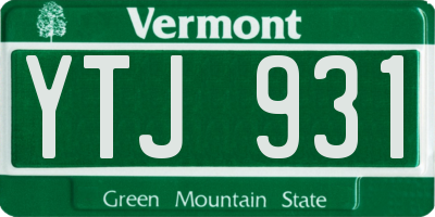 VT license plate YTJ931
