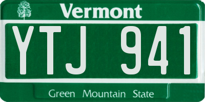 VT license plate YTJ941