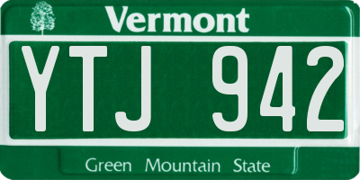 VT license plate YTJ942