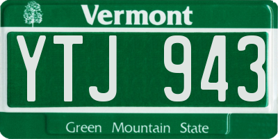 VT license plate YTJ943