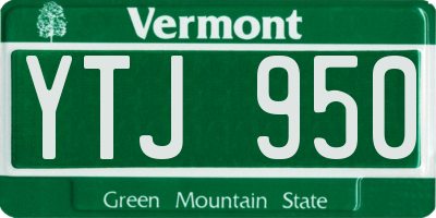 VT license plate YTJ950