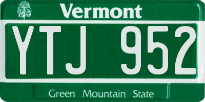 VT license plate YTJ952