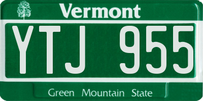 VT license plate YTJ955