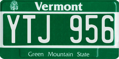 VT license plate YTJ956
