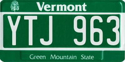 VT license plate YTJ963