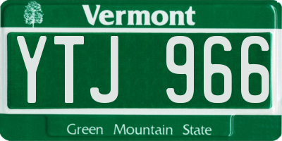 VT license plate YTJ966