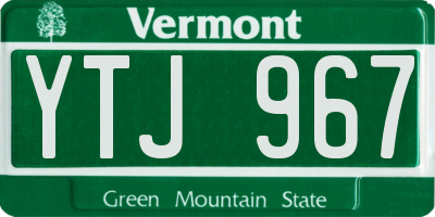 VT license plate YTJ967