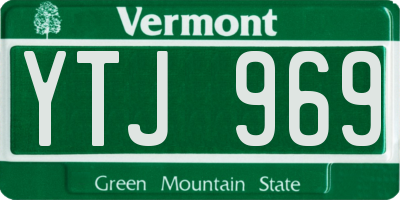 VT license plate YTJ969