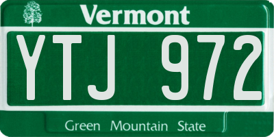VT license plate YTJ972