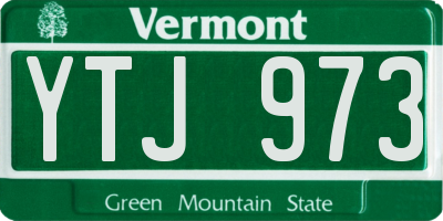 VT license plate YTJ973