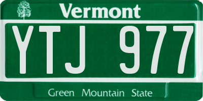 VT license plate YTJ977