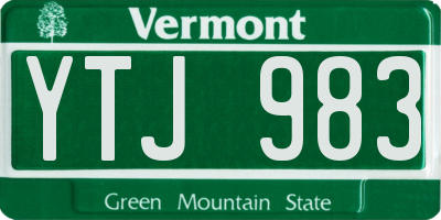 VT license plate YTJ983