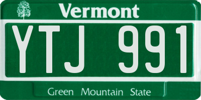 VT license plate YTJ991