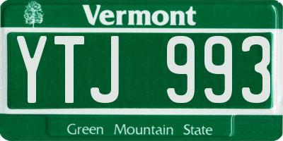 VT license plate YTJ993