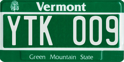 VT license plate YTK009