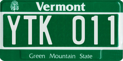 VT license plate YTK011