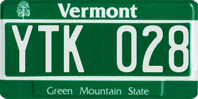 VT license plate YTK028