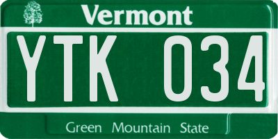 VT license plate YTK034