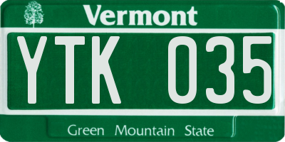 VT license plate YTK035