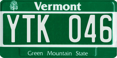 VT license plate YTK046