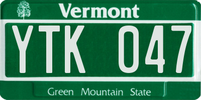 VT license plate YTK047