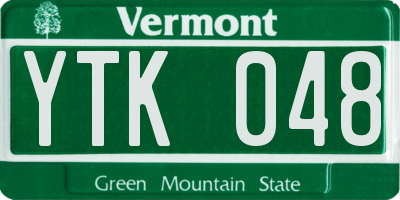 VT license plate YTK048
