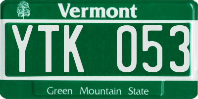 VT license plate YTK053