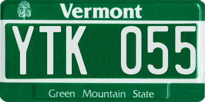 VT license plate YTK055