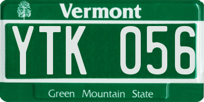 VT license plate YTK056