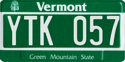 VT license plate YTK057