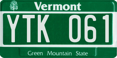VT license plate YTK061
