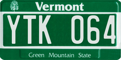VT license plate YTK064