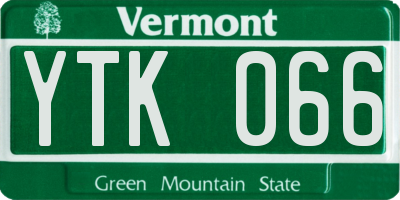 VT license plate YTK066