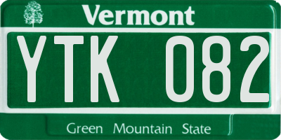 VT license plate YTK082