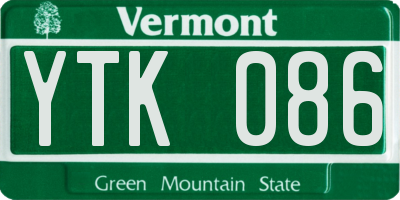 VT license plate YTK086