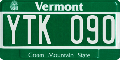 VT license plate YTK090