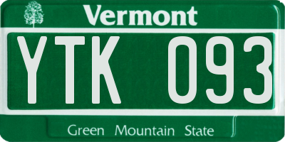 VT license plate YTK093
