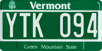 VT license plate YTK094