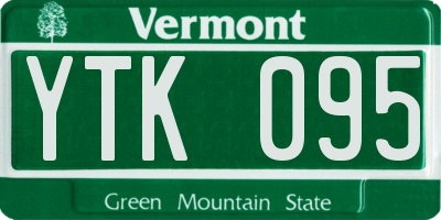 VT license plate YTK095