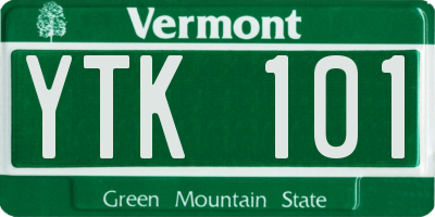 VT license plate YTK101
