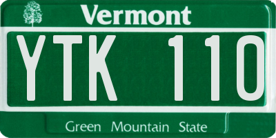 VT license plate YTK110