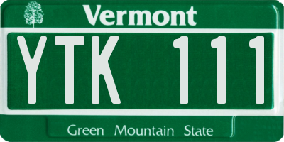 VT license plate YTK111