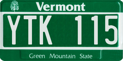 VT license plate YTK115