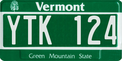 VT license plate YTK124