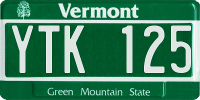 VT license plate YTK125