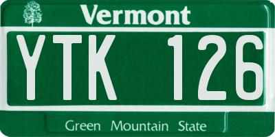 VT license plate YTK126