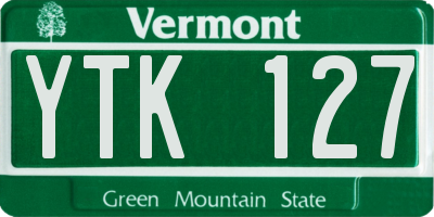 VT license plate YTK127