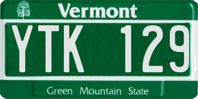 VT license plate YTK129