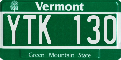 VT license plate YTK130